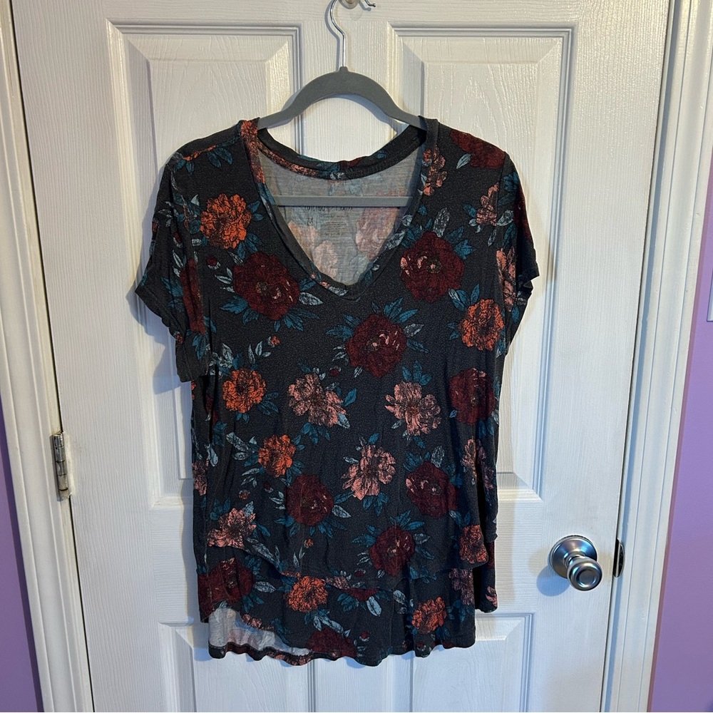 Medium floral Latched Mama Nursing Shirt